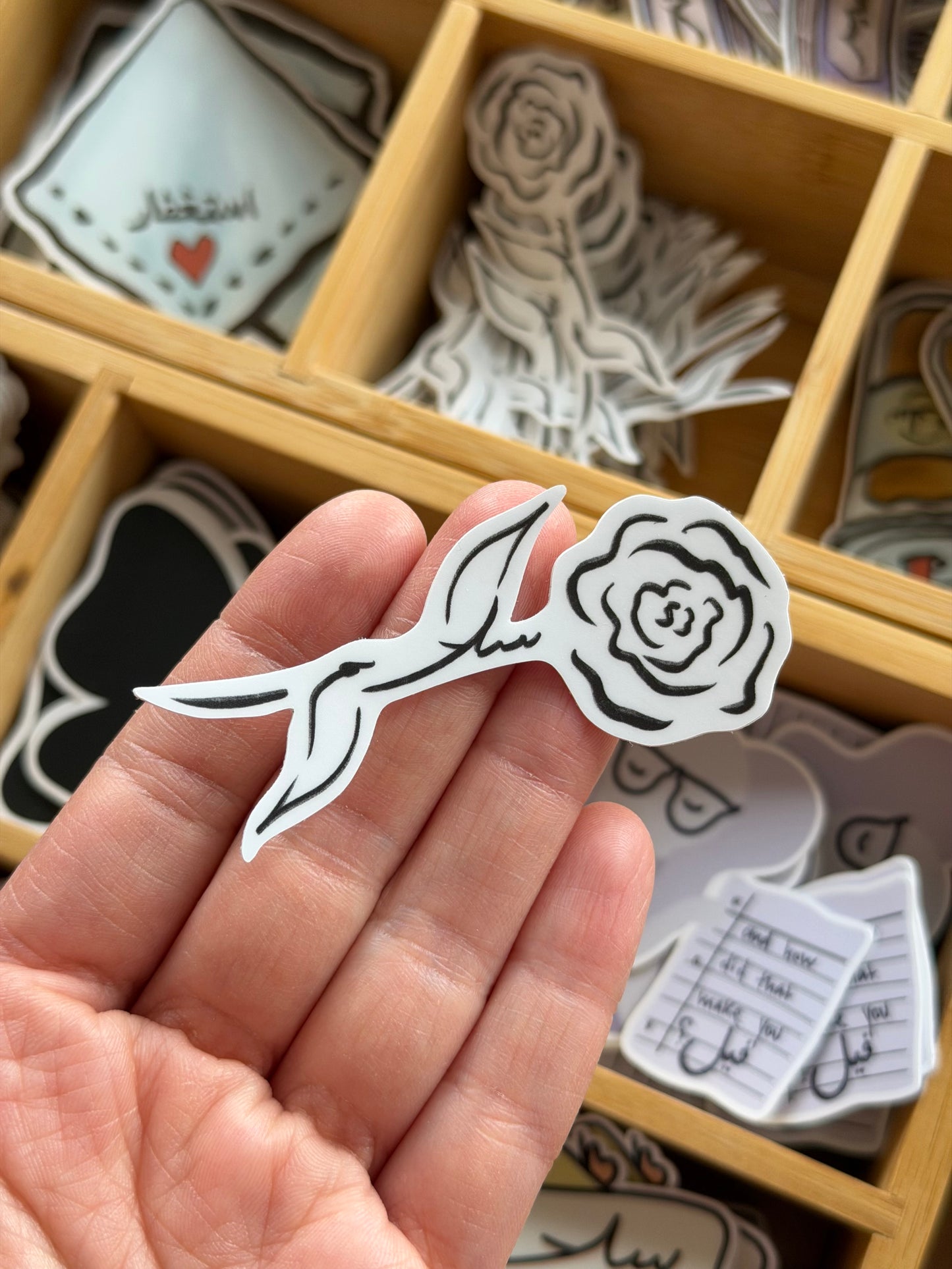 Islamic Vinyl Sticker - Salam Rose - Arabic Quote
